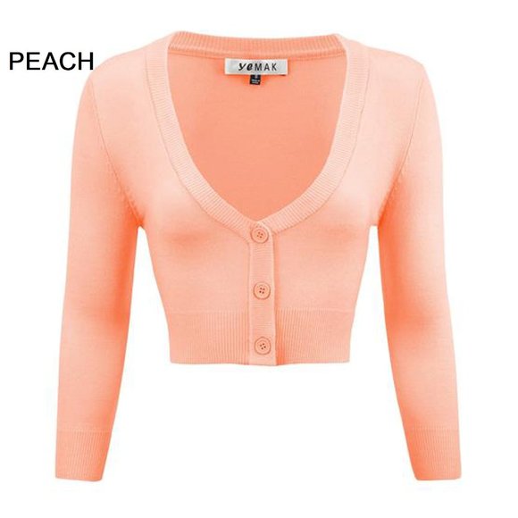 Cropped Cardigan Large XL Sweater 3 for $40. 3/4 Sleeve V-Neck Basic Button Down - Picture 7 of 16